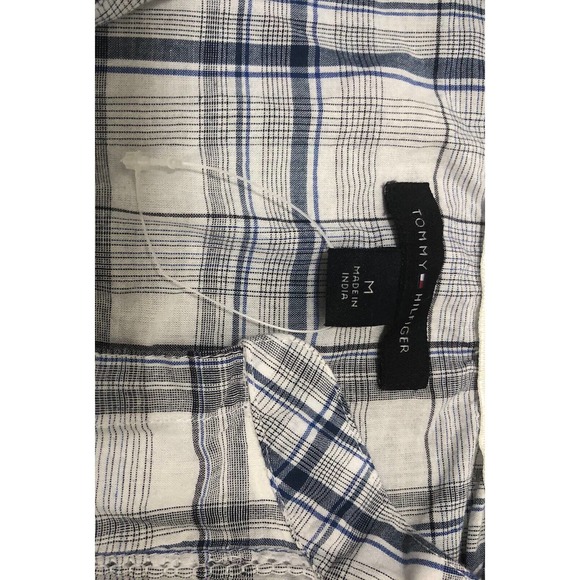Tommy Hilfiger Women's Sz M Plaid Shirt Chest 36” Button Down Long Sleeve D30 - Picture 3 of 4